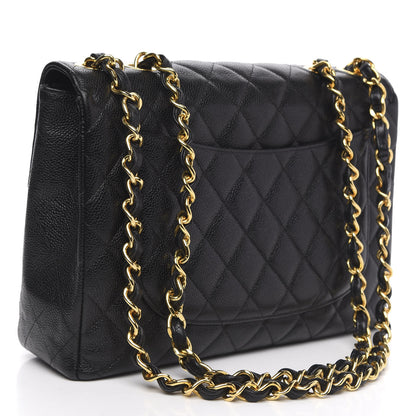 Chanel Caviar Jumbo Single Flap Black 3 of 14