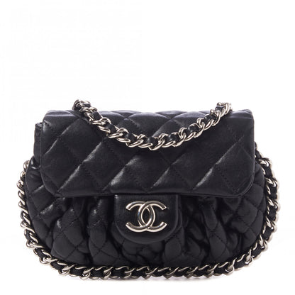 Chanel Washed Lambskin Quilted Mini Chain Around Flap Black 1 of 11