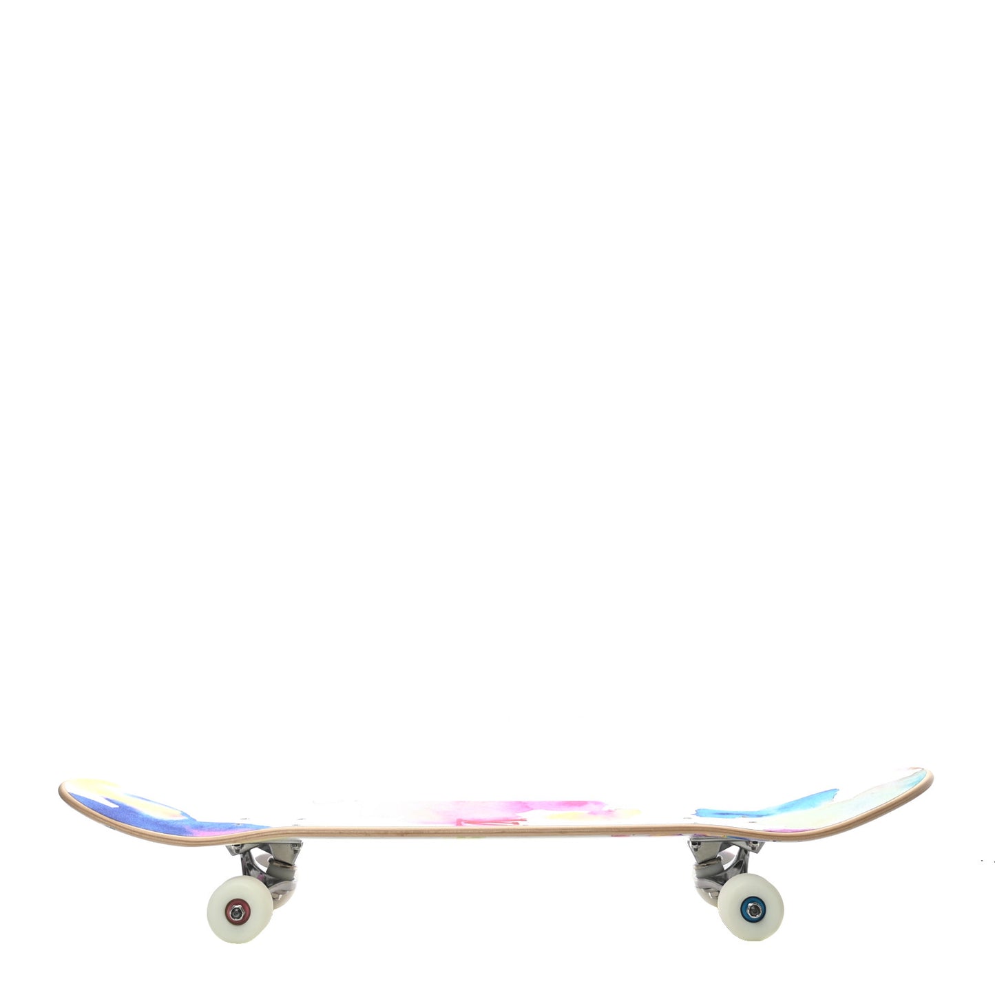 Monogram Watercolor Wood Skateboard Multicolor