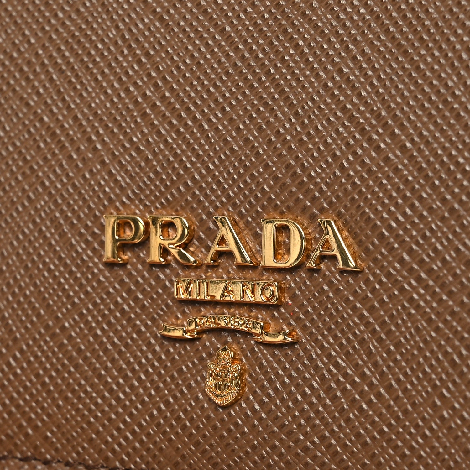Prada Saffiano Metal Bi-Fold Wallet Caramel 10 of 10