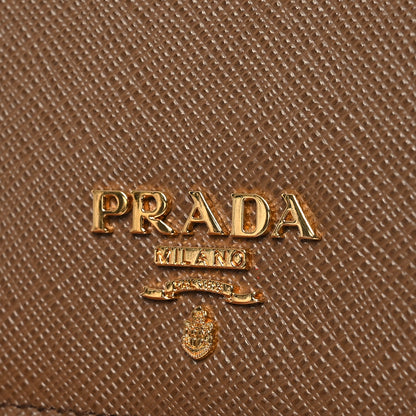Prada Saffiano Metal Bi-Fold Wallet Caramel 10 of 10