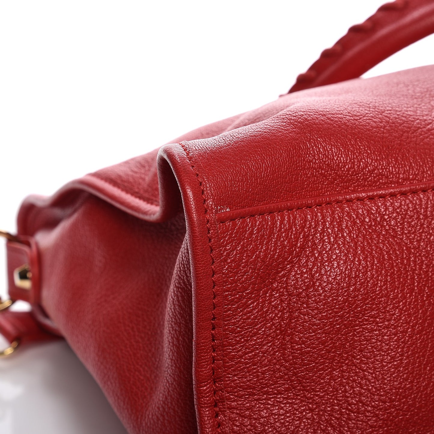 Chevre Gold Metallic Edge Hardware City Rouge Grenade