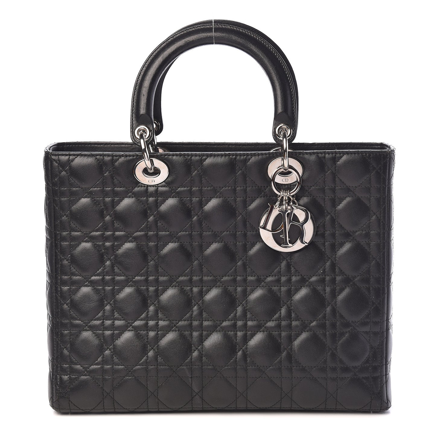 Lambskin Cannage Large Lady Dior Black