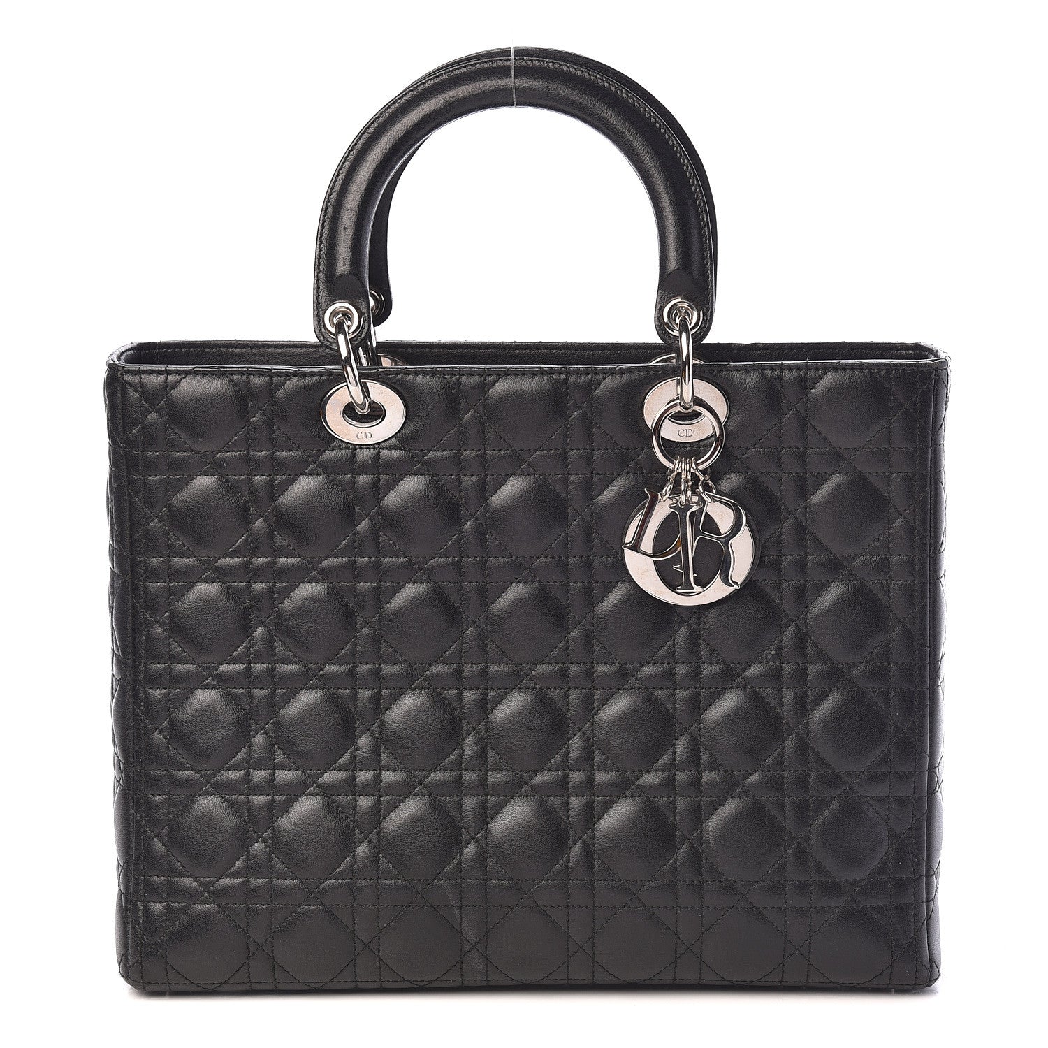 Christian Dior Lambskin Cannage Large Lady Dior Black 1 of 13