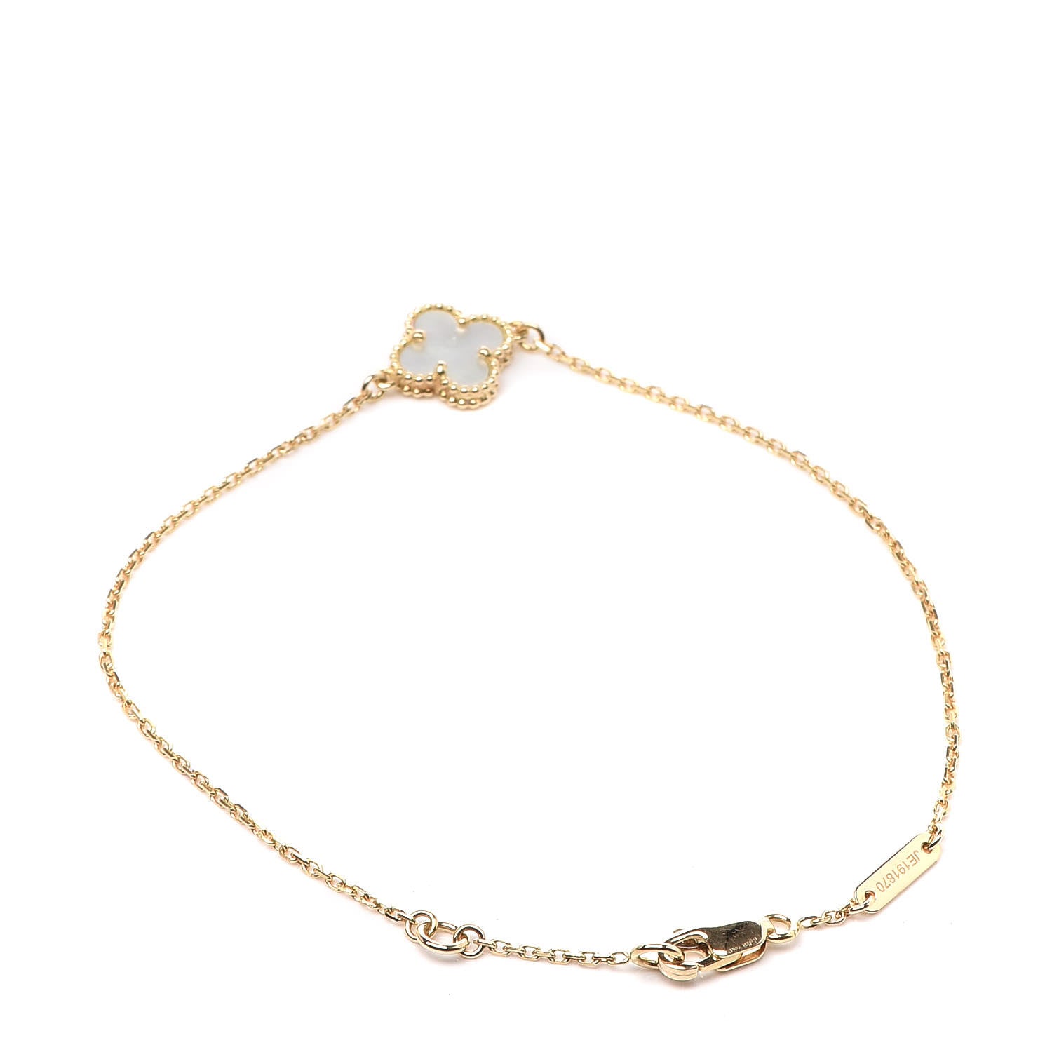 Van Cleef & Arpels 18K Yellow Gold Mother of Pearl Sweet Alhambra Bracelet 3 of 6