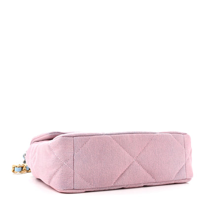 Chanel Denim Quilted Medium Chanel 19 Flap Blue Pink 4 of 11