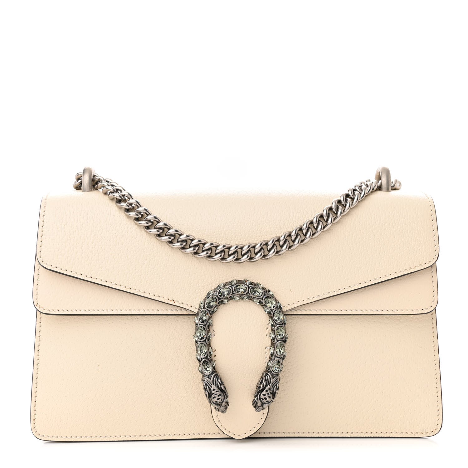 Gucci Textured Calfskin Crystal Small Dionysus Shoulder Bag Mystic White 1 of 12