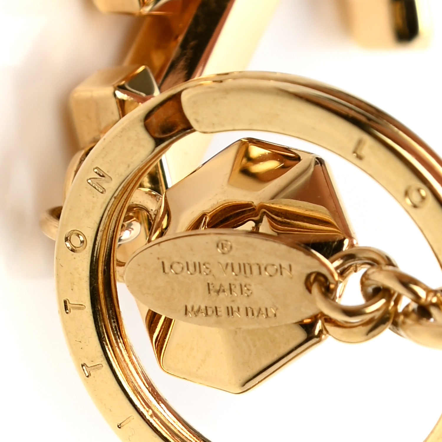 Louis Vuitton LV Facettes Bag Charm Key Holder Gold 4 of 4