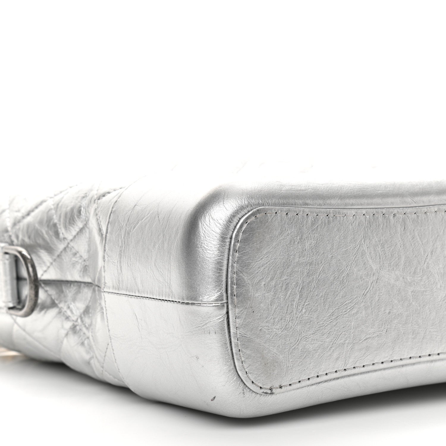 Chanel Metallic Lambskin Calfskin Quilted Medium Gabrielle Hobo Silver 9 of 13