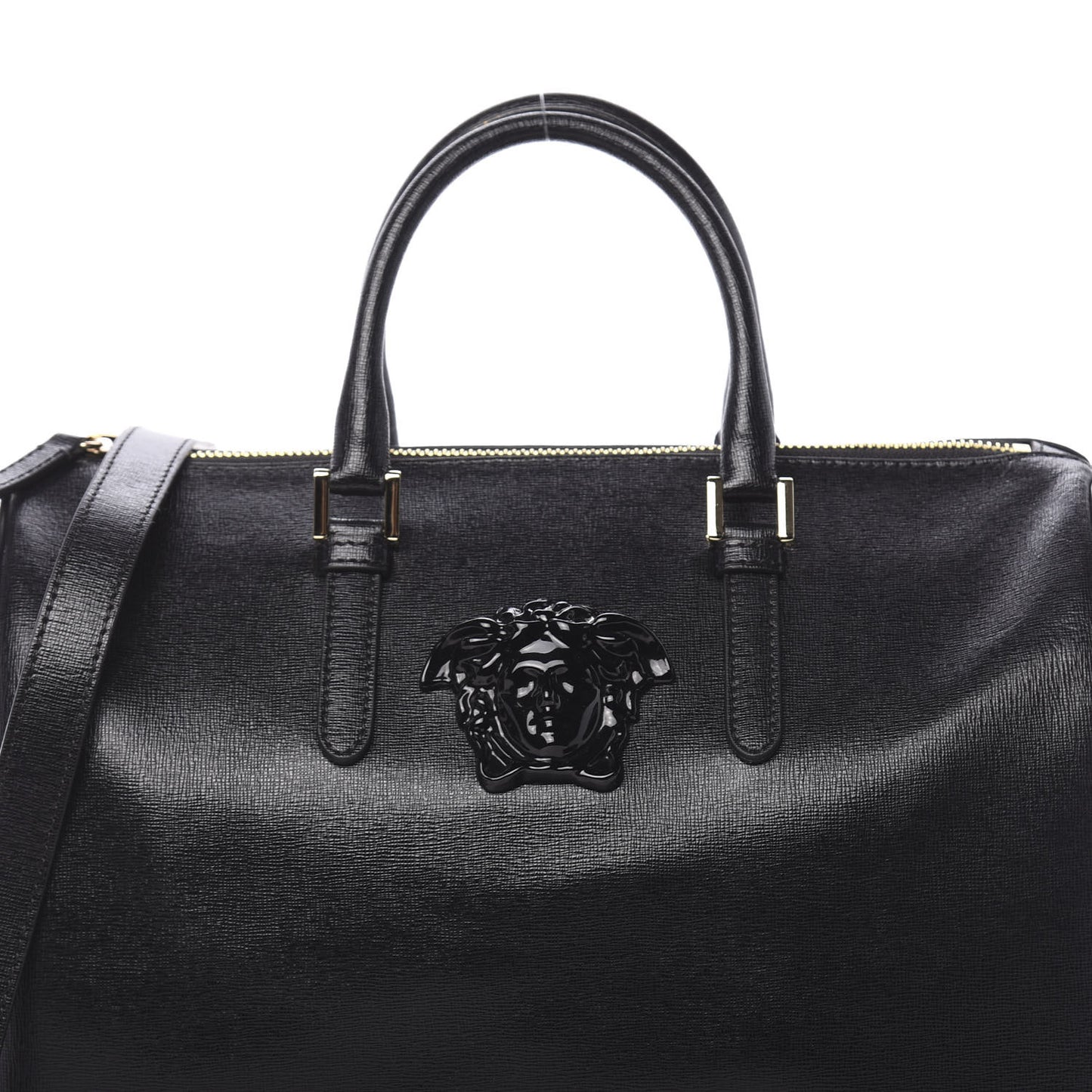 Saffiano Calfskin Palazzo Duffle Bag Black