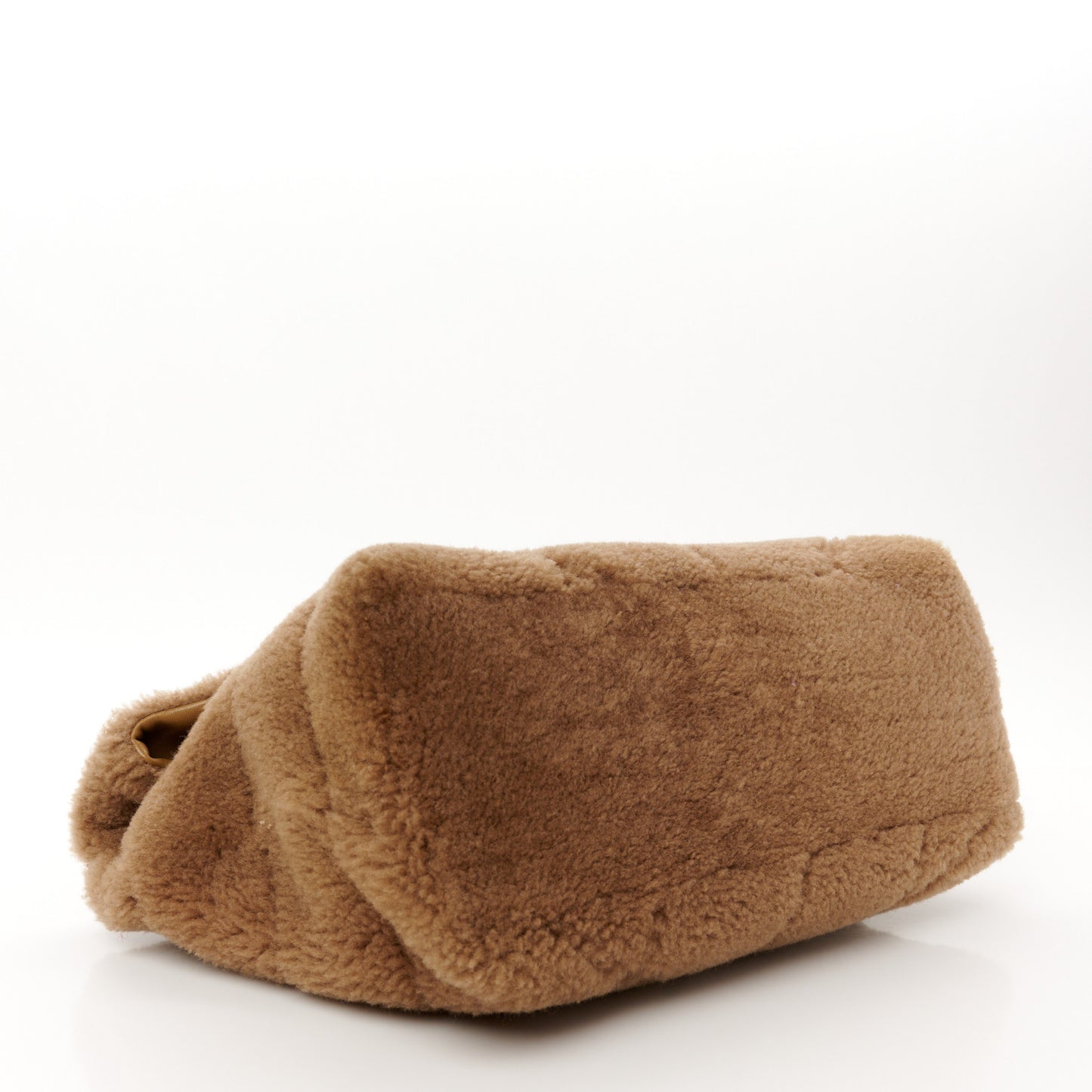 Shearling Quilted Medium Loulou Puffer Monogram Chain Satchel Natural Brown