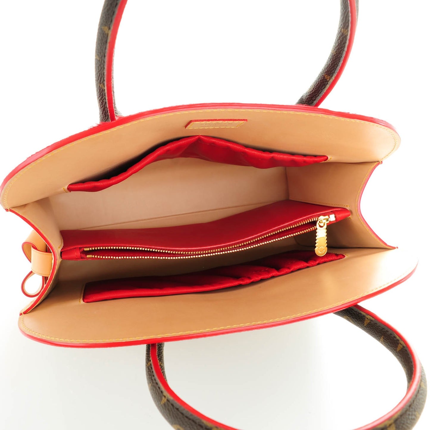Monogram Calf Hair Spikes Iconoclasts Christian Louboutin Tote Red
