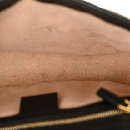 Gucci Monogram Matelasse Diagonal Small GG Marmont Shoulder Bag Beige Black 11 of 12