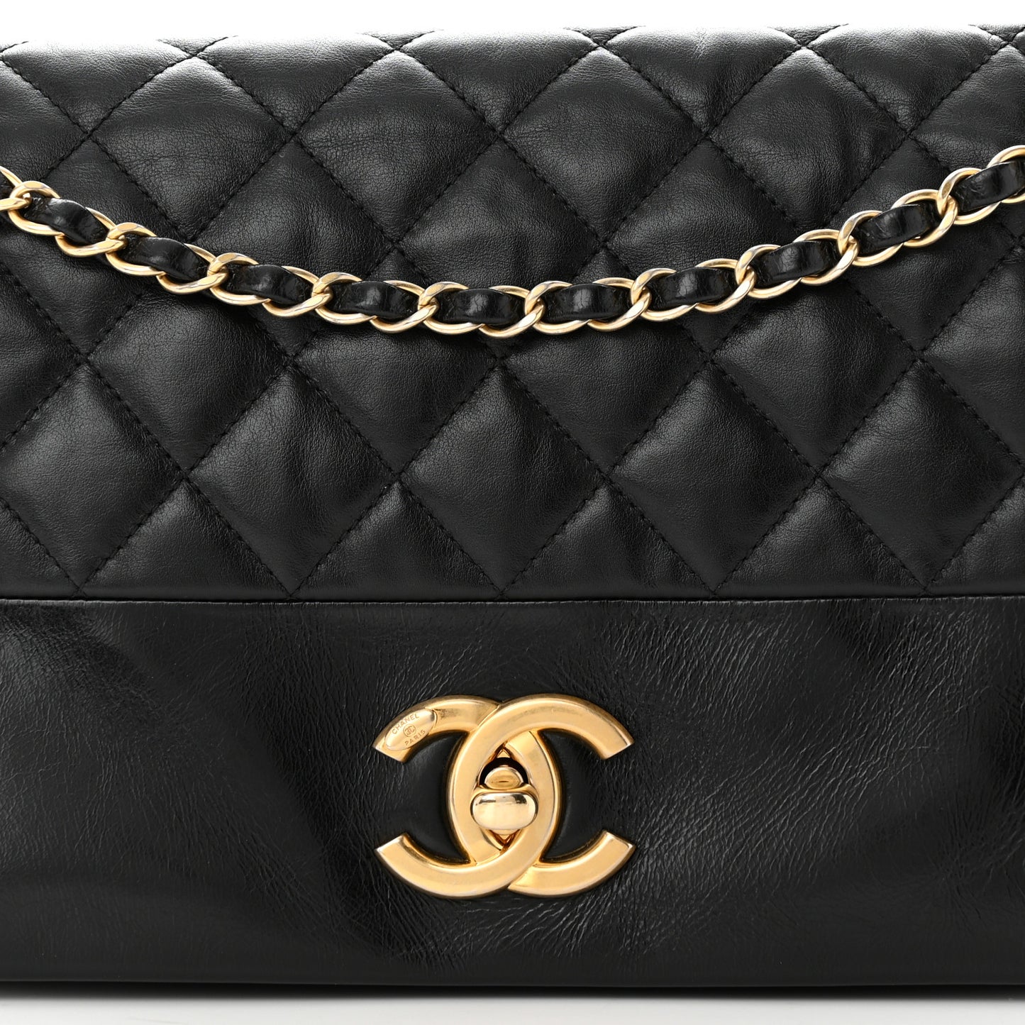 Calfskin Quilted Jumbo Soft Elegance Flap Black