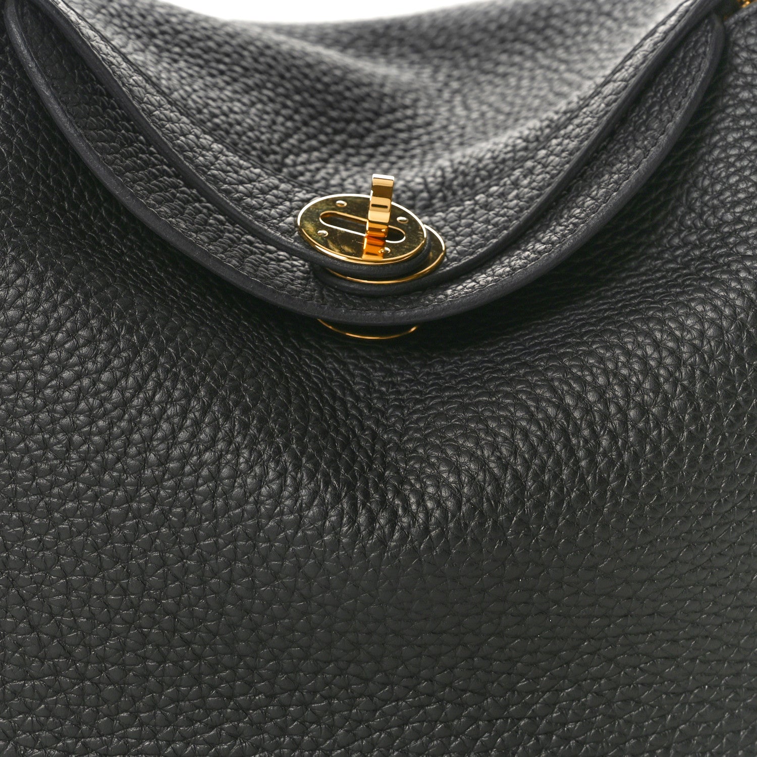 Hermes Taurillon Clemence Lindy 26 Black 8 of 12
