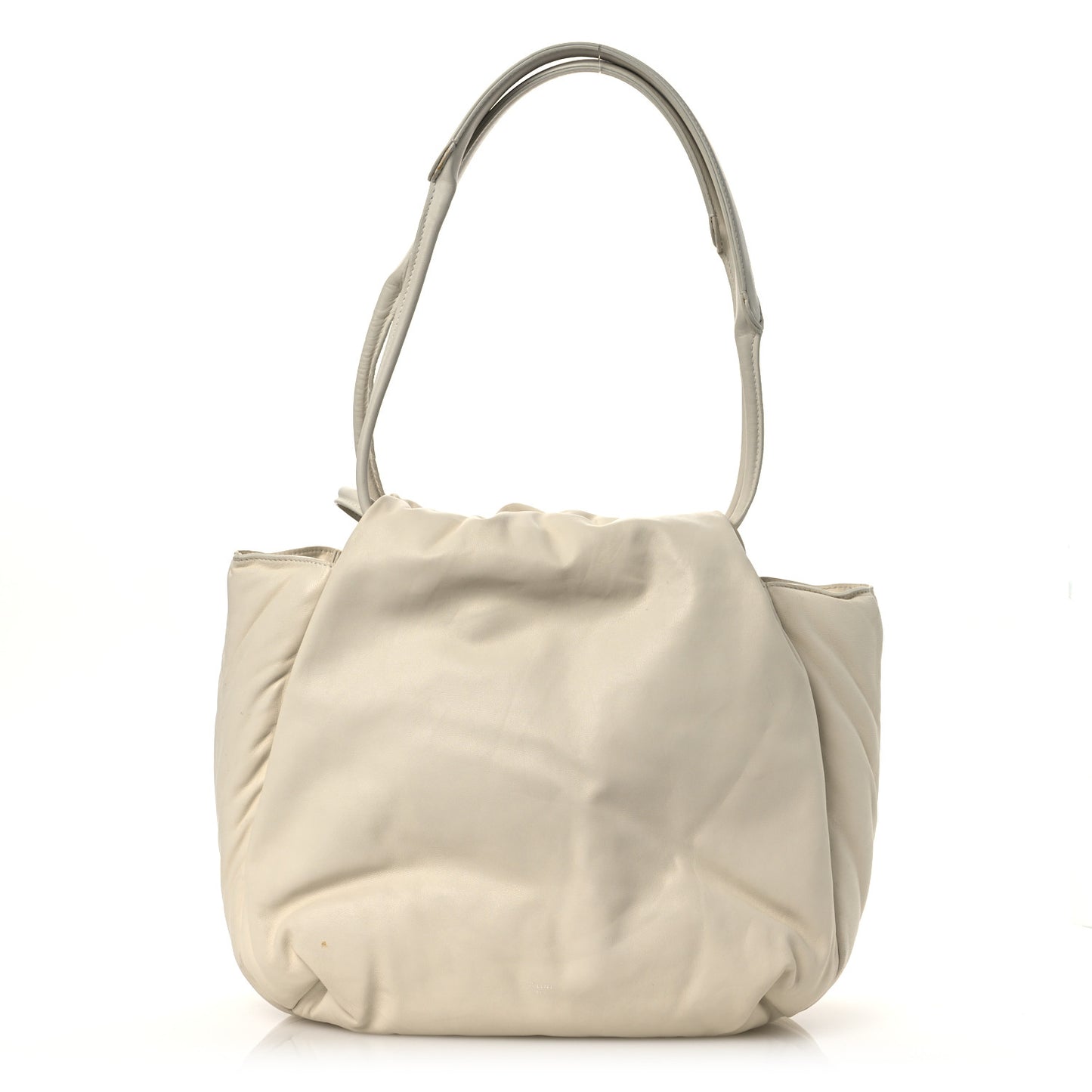 Goatskin Pillow Bucket Bag White