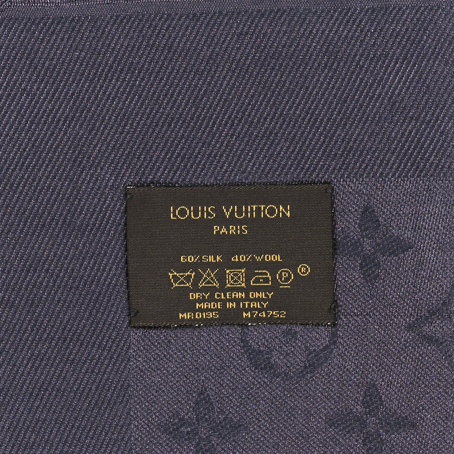 Monogram Silk Wool Shine Shawl Anthracite