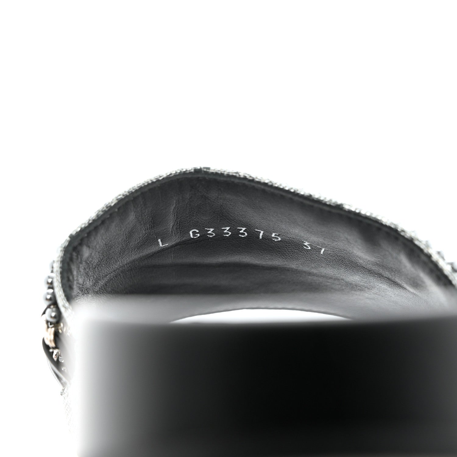 Chanel Fantasy Lambskin Chain Flat Sandals 37 Silver Black 6 of 10