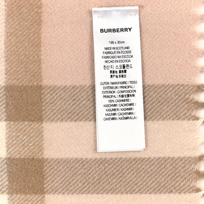 Burberry Cashmere Giant Check Fringe Scarf Limestone 4 of 4