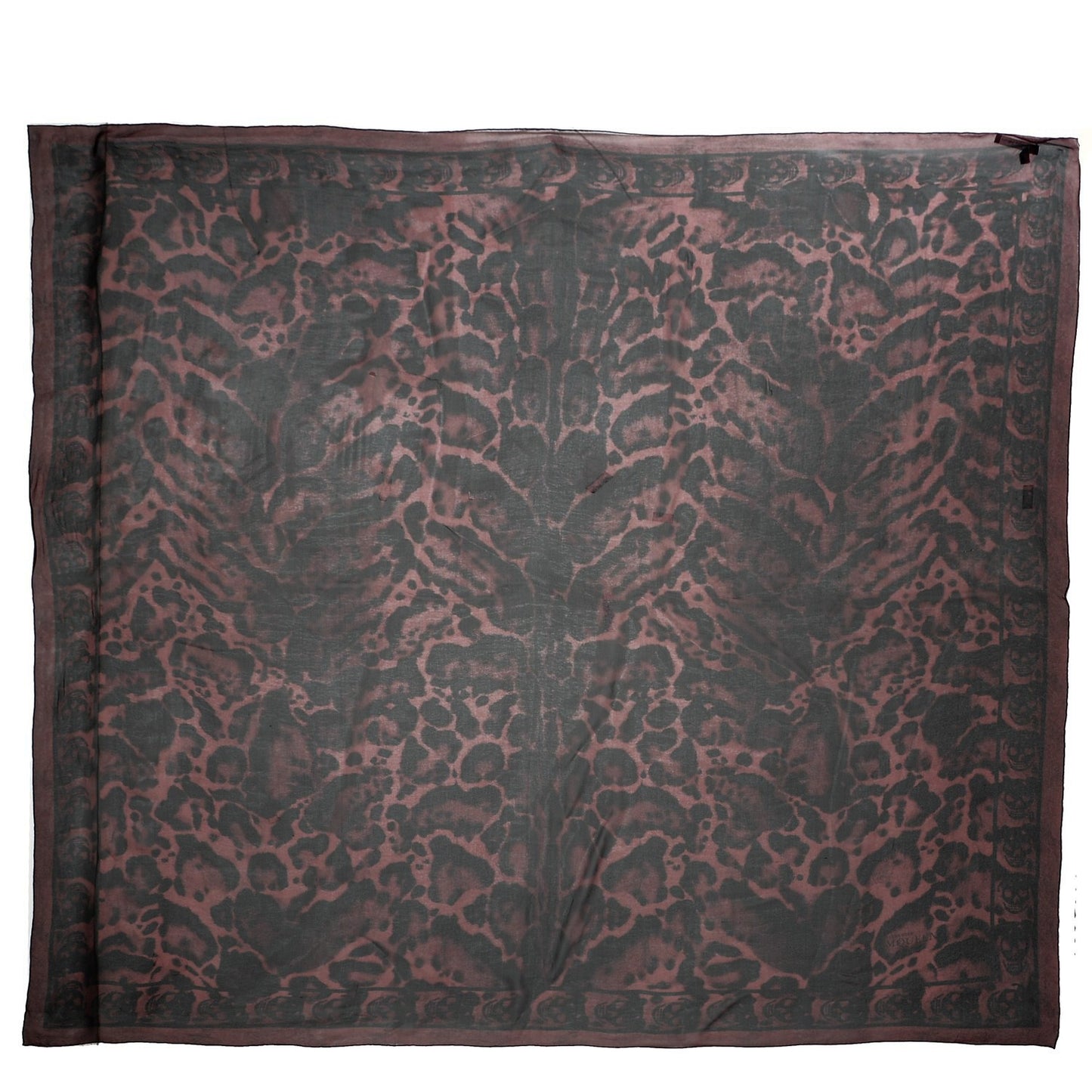 Silk Chiffon Animalier Skull Scarf