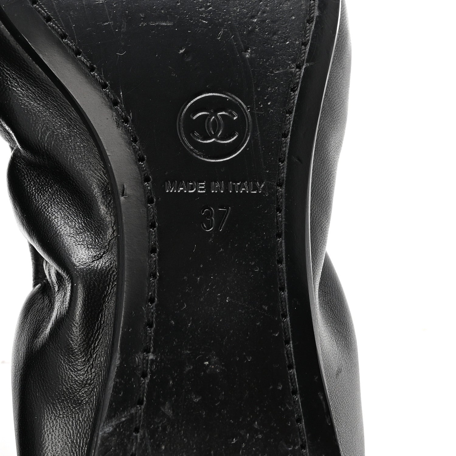 Chanel Lambskin CC Turnlock Ballerina Flats 37 Black 7 of 10