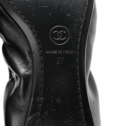 Chanel Lambskin CC Turnlock Ballerina Flats 37 Black 7 of 10