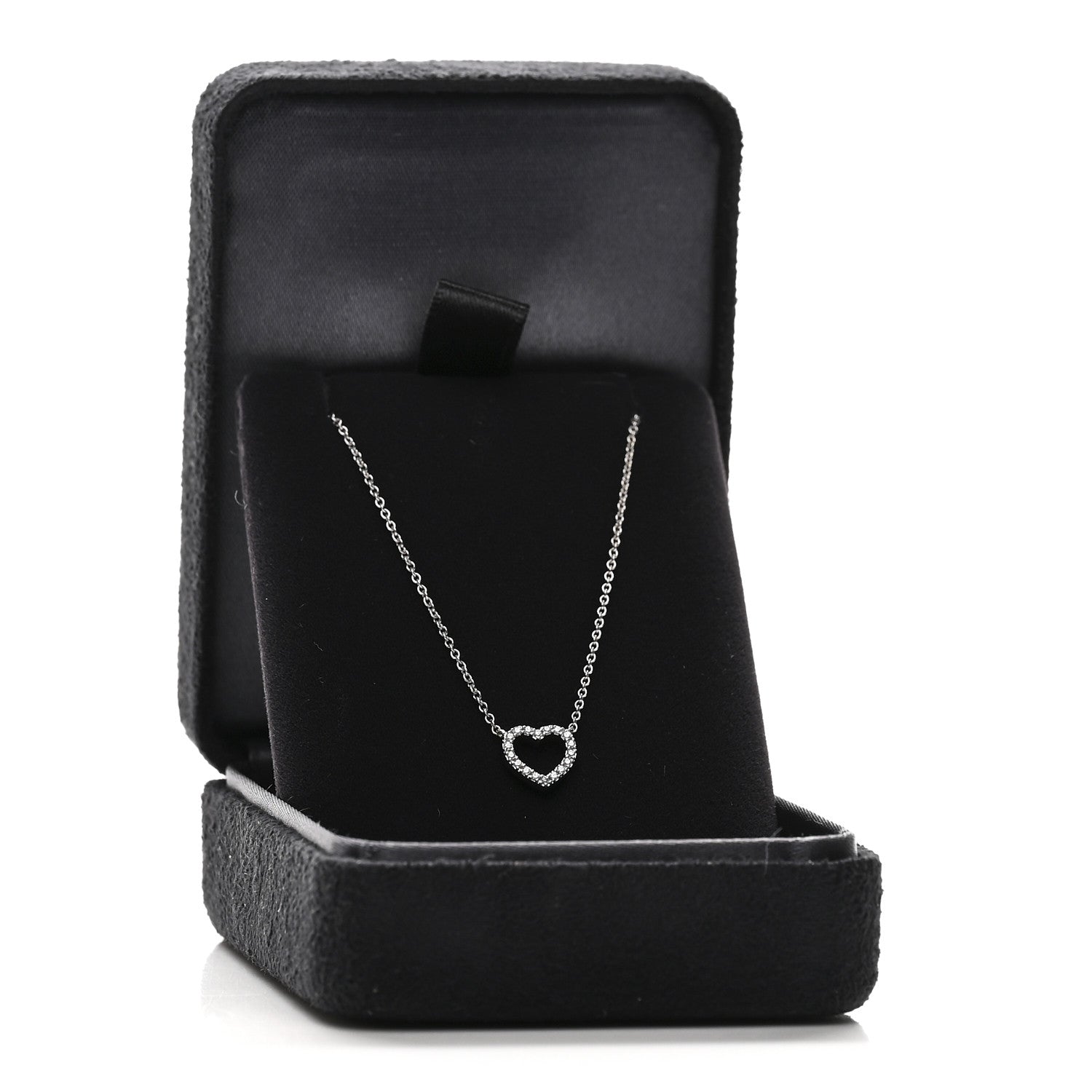 Tiffany 18K White Gold Diamond Metro Heart Pendant Necklace 5 of 5