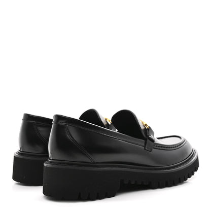 Valentino Garavani Calfskin Vlogo Loafers 37.5 Black 5 of 10