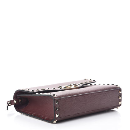 Valentino Garavani Pebbled Calfskin Medium Rockstud Flip Lock Crossbody Bag Rubin 4 of 10