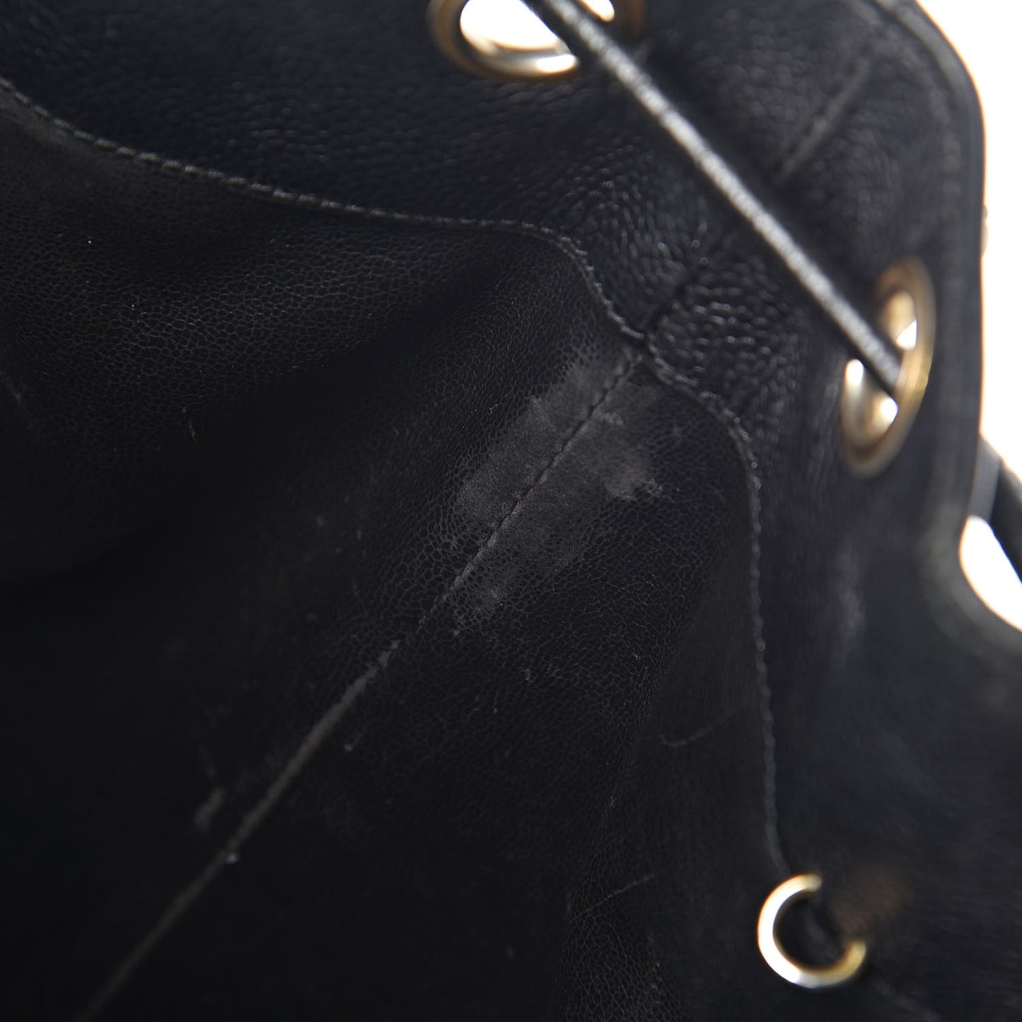 Caviar CC Drawstring Shoulder Bag Black