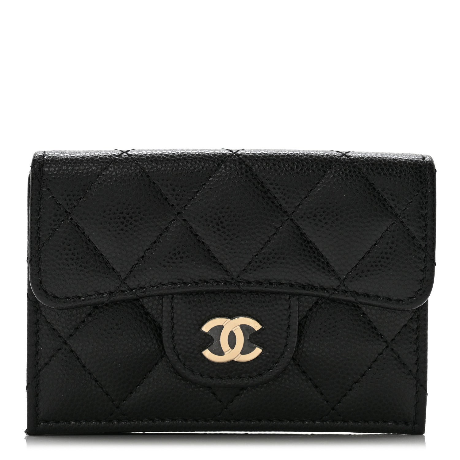 Chanel Caviar Quilted Double Flap Wallet Black 1 of 8