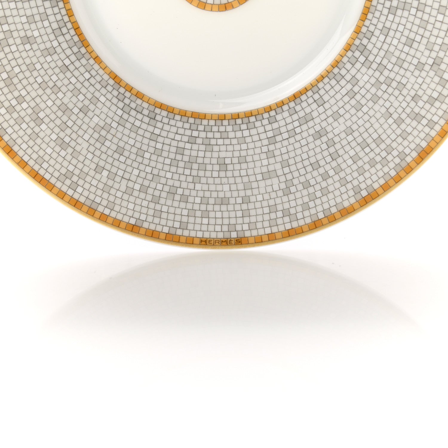 Hermes Porcelain Mosaique Au 24 Platine Tea Cup And Saucer Gold 7 of 9