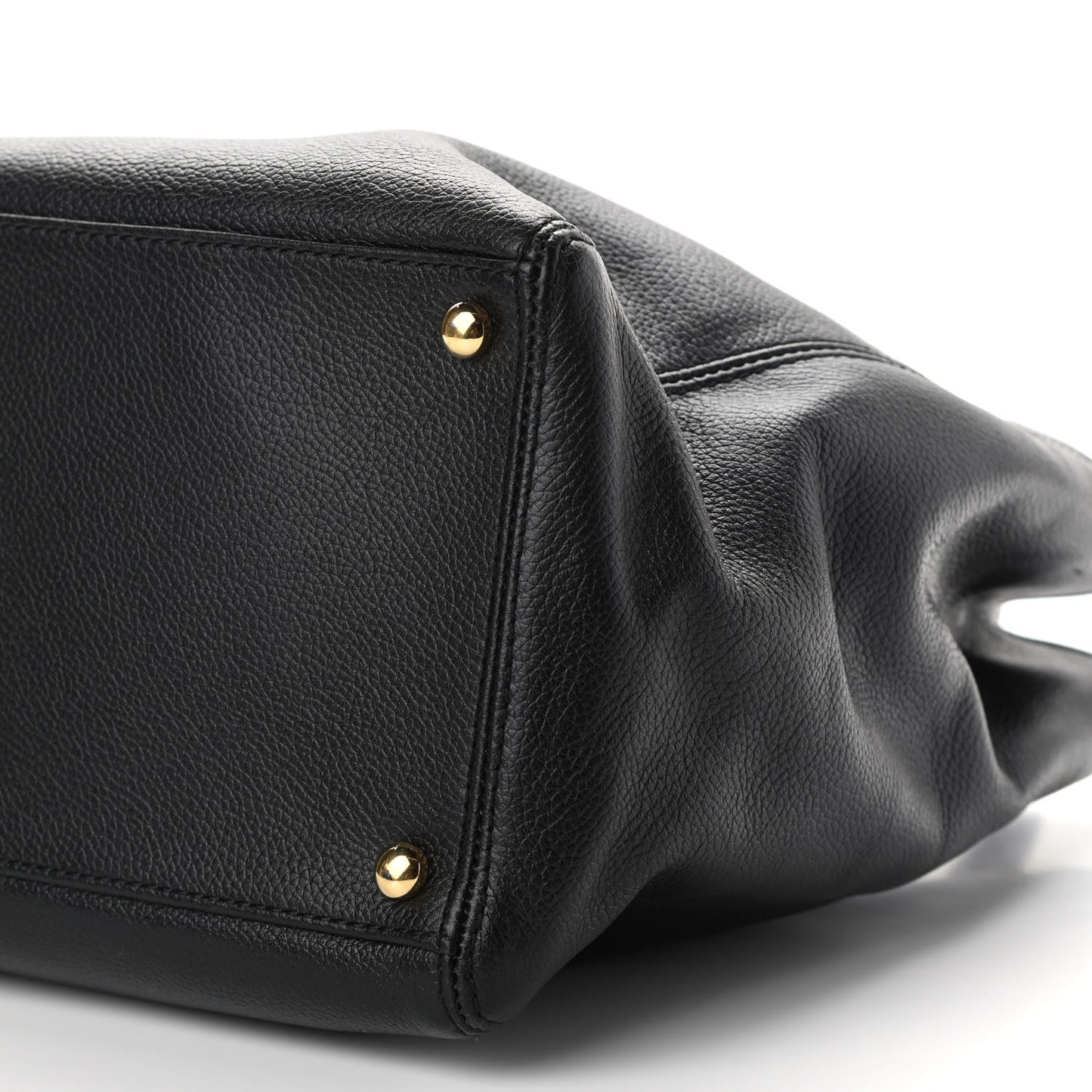 Calfskin Cerf Executive Shopper Tote Black
