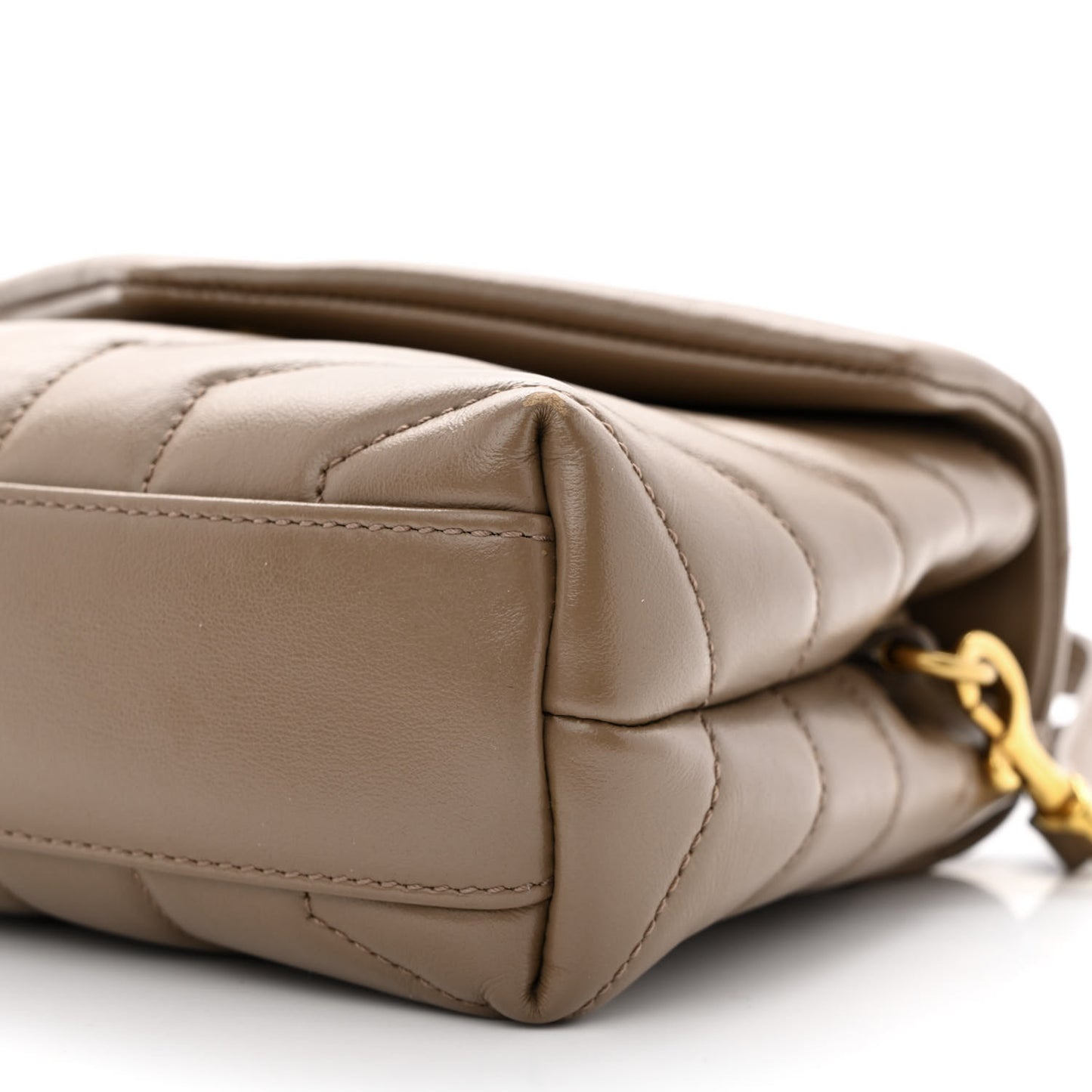 Calfskin Y Quilted Monogram Toy Loulou Crossbody Bag Taupe