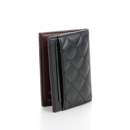 Chanel Lambskin Quilted CC Card Holder Wallet Black 3 of 7