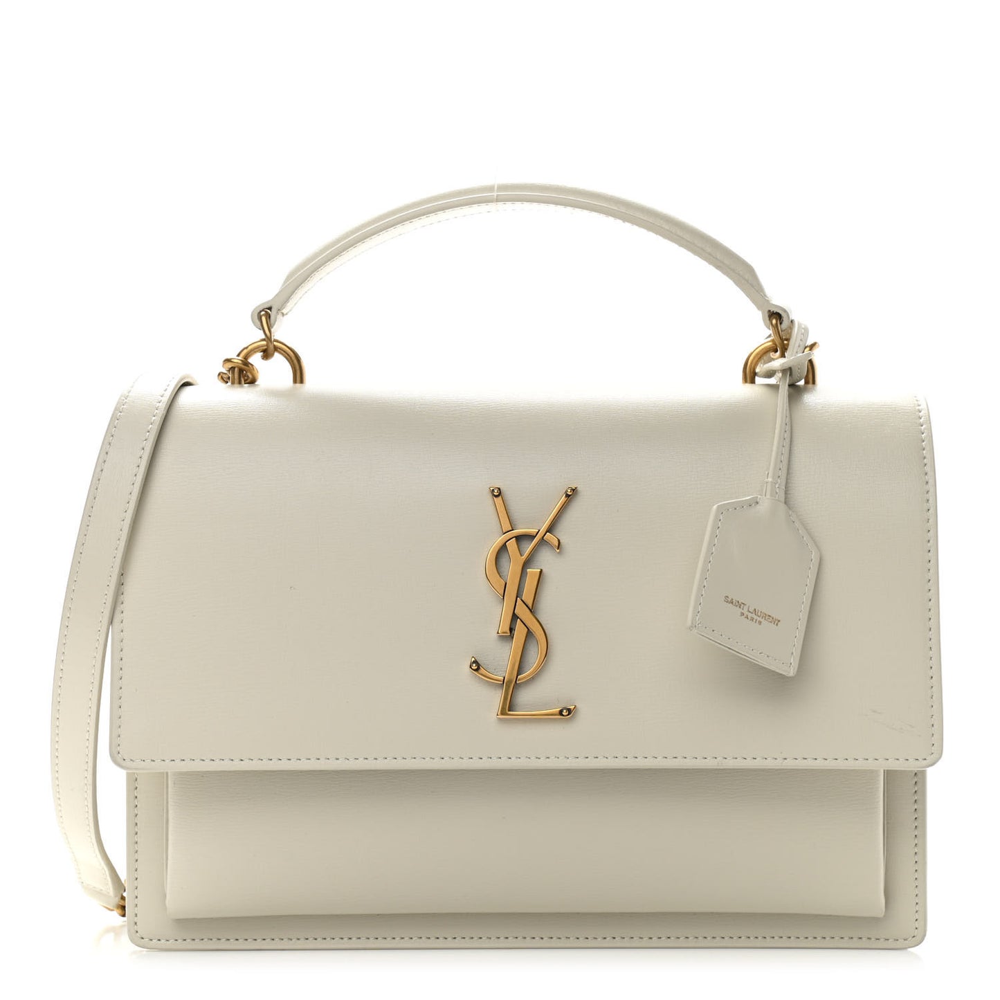 Smooth Calfskin Medium Monogram Sunset Satchel Blanc Vintage