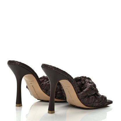 Bottega Veneta Raffia Twisted Intrecciato Stretch Mule Sandals 38 Bitter Chocolate 4 of 9