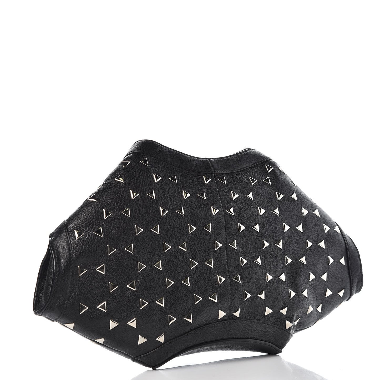 Calfskin Studded De Manta Clutch Black
