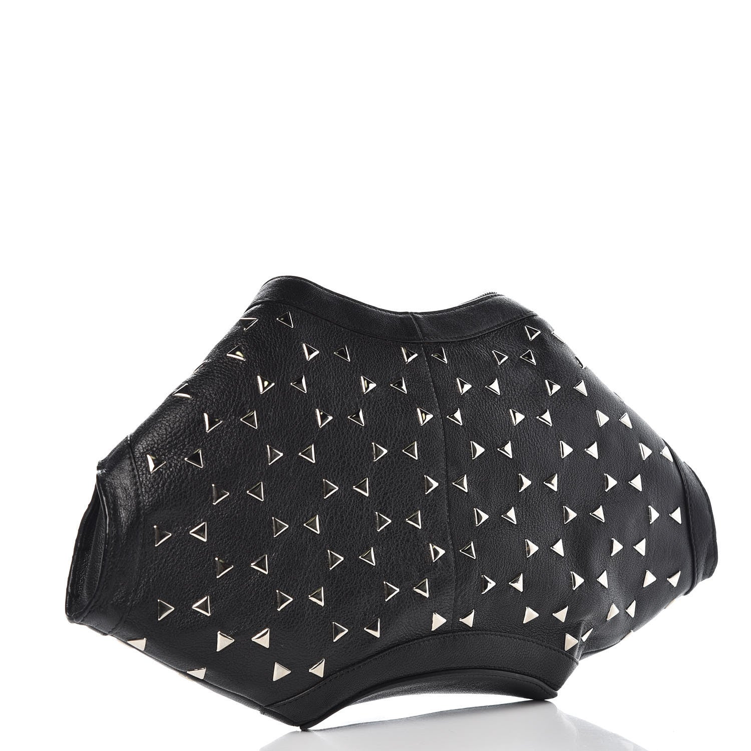 Alexander McQueen Calfskin Studded De Manta Clutch Black 3 of 11
