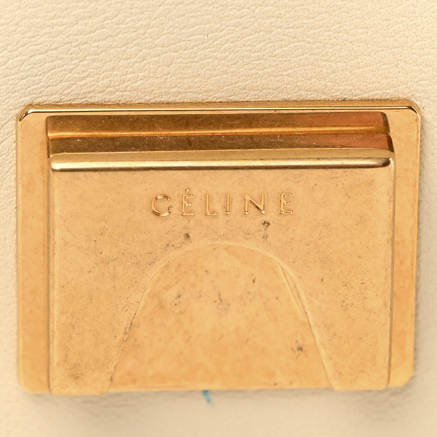 Celine Shiny Smooth Calfskin Medium Frame Shoulder Bag Chalk Mastic 6 of 10