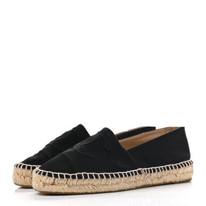 Chanel Satin Grosgrain Espadrilles 38 Black 3 of 7