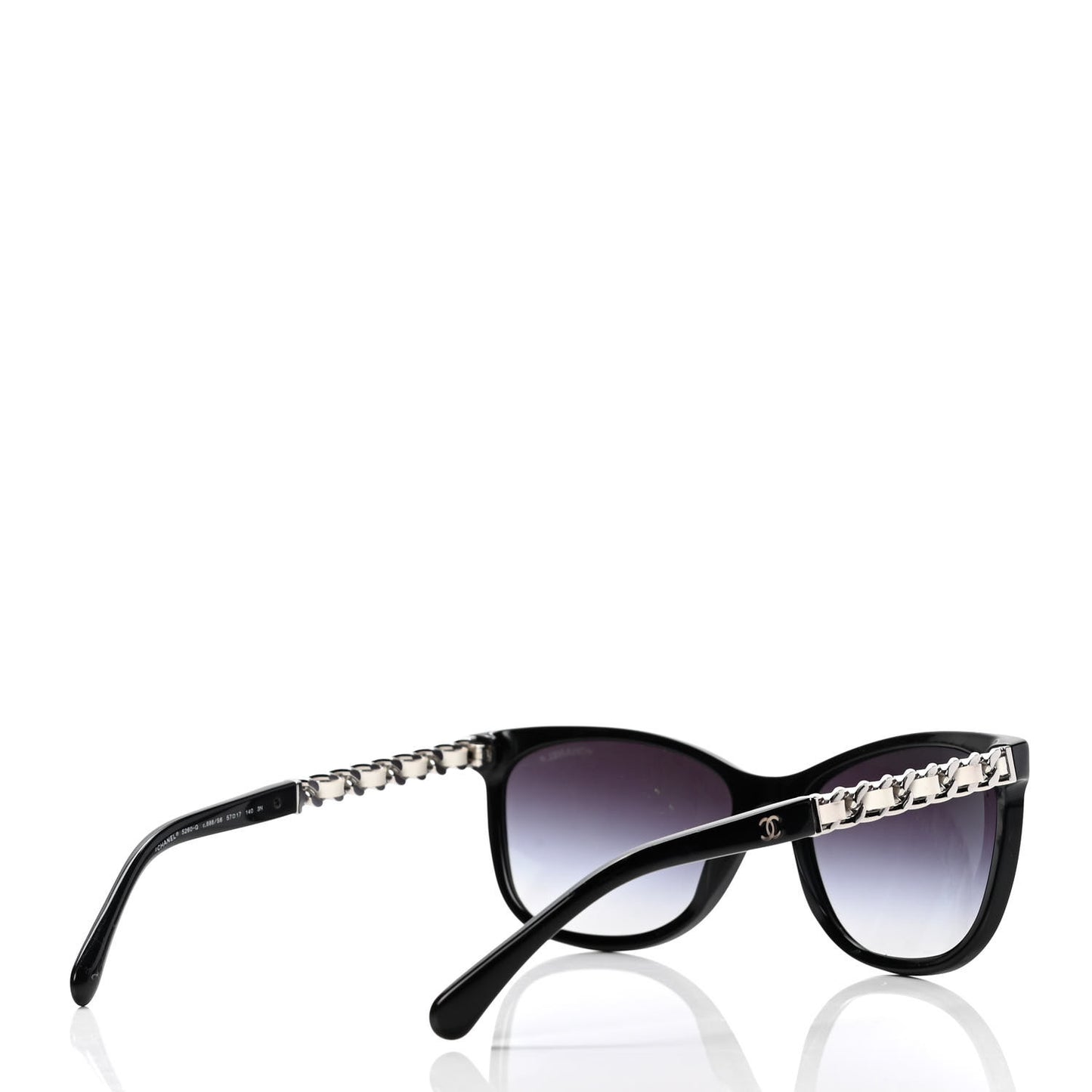 Cat Eye Chain Sunglasses 5260-Q Black