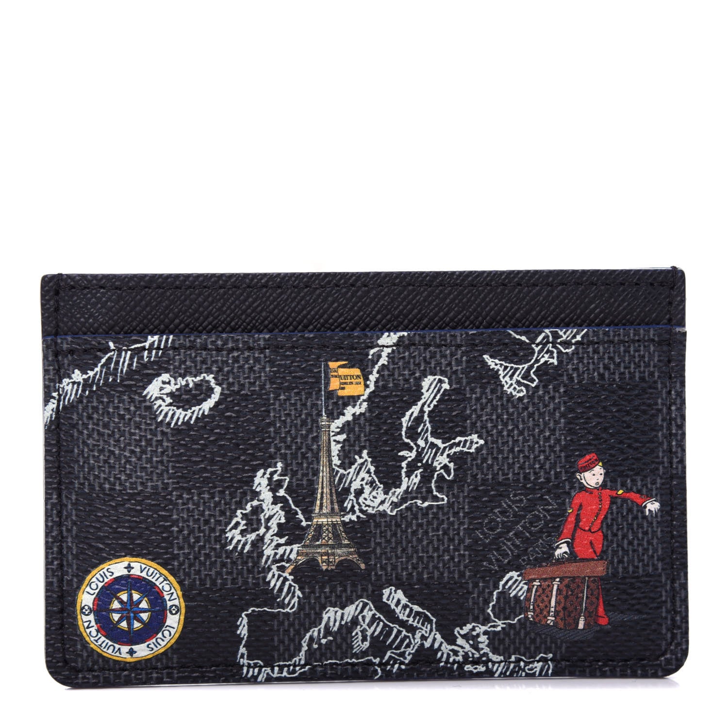 Louis Vuitton Damier Graphite World Map Porte Cartes Simple 1 of 8