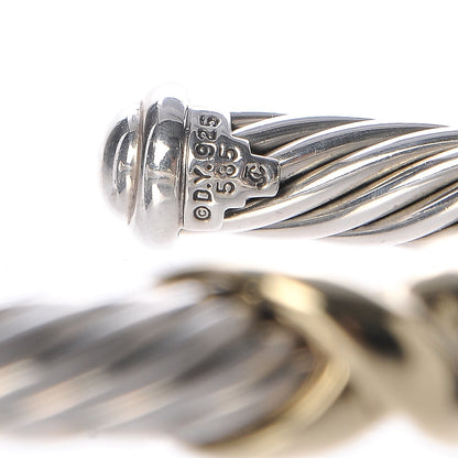 David Yurman Sterling Silver 14K Yellow Gold 7mm X Station Cable Bracelet 4 of 4