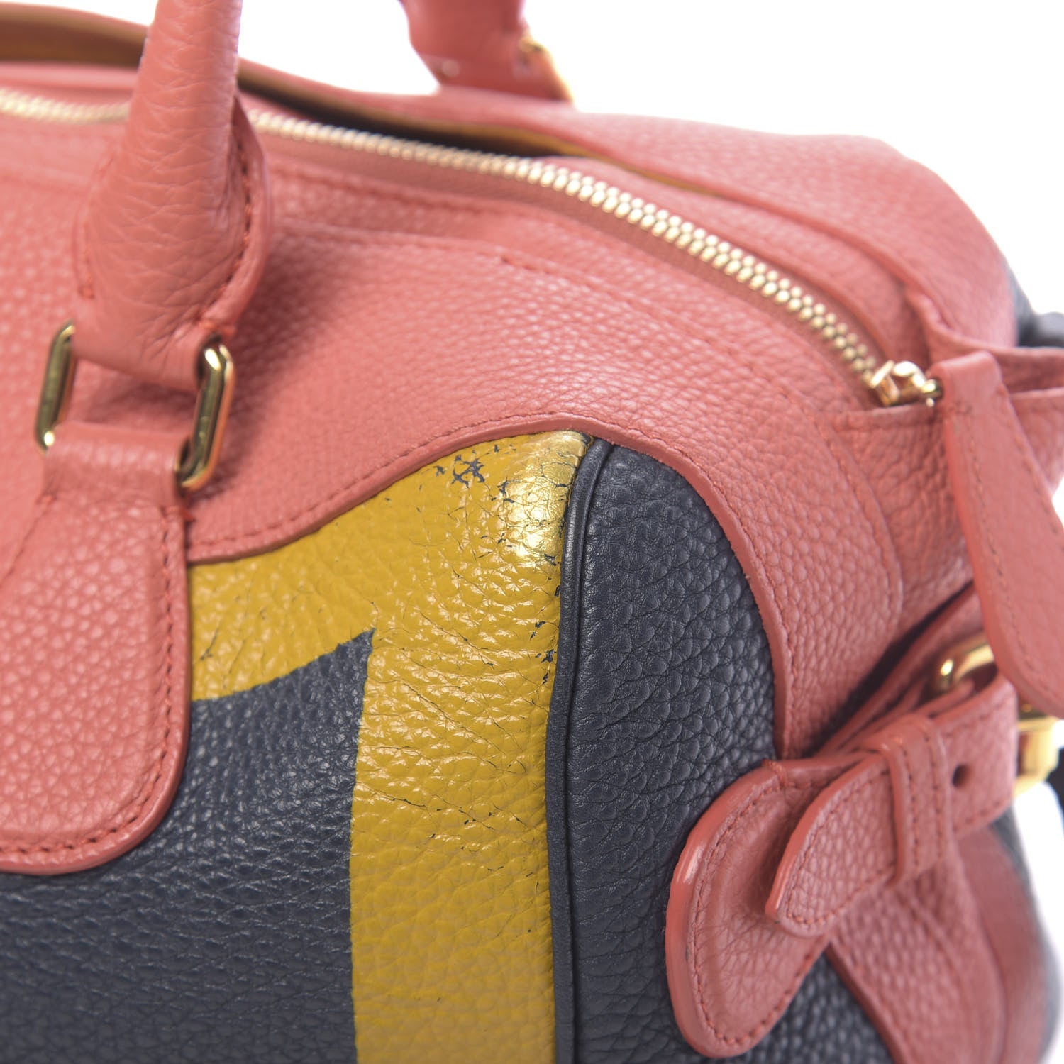Burberry Grainy Calfskin Small The Bee Top Handle Storm Blue Bright Peony 21 of 21