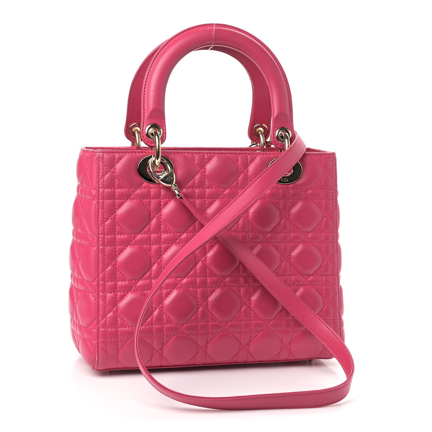 Lambskin Cannage Medium Lady Dior Pink
