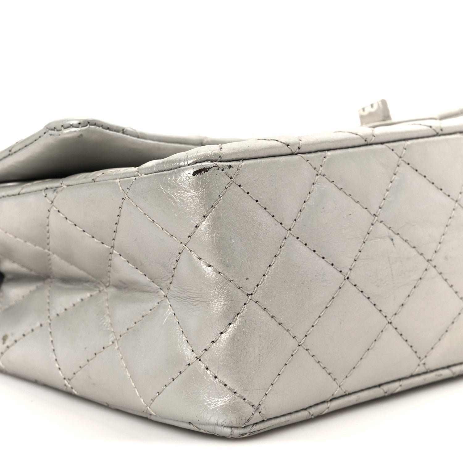 Chanel Metallic Lambskin Quilted 2.55 Reissue 226 Flap Silver