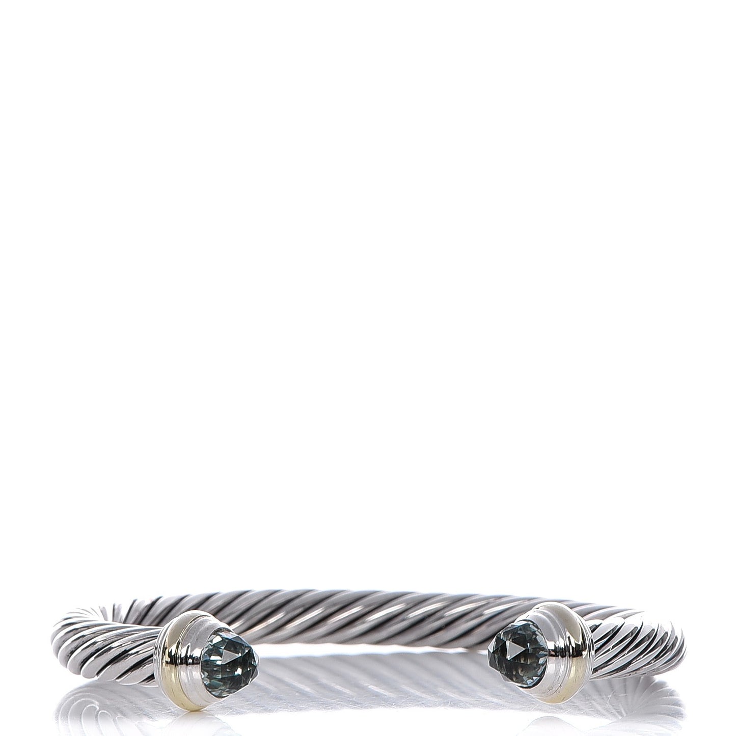 Sterling Silver 14K Yellow Gold Prasiolite 7mm Cable Classics Bracelet