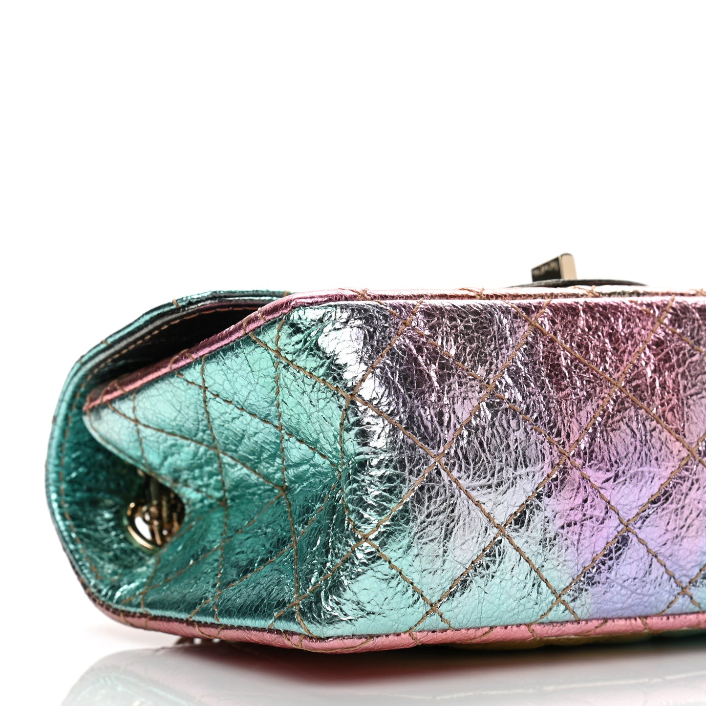 Metallic Goatskin Quilted Mini 2.55 Reissue Flap Multicolor