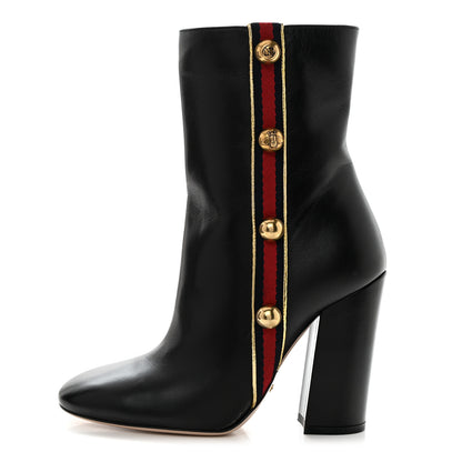 Gucci Malaga Kid Web Carly Mid Calf Boots 36.5 Black 1 of 8